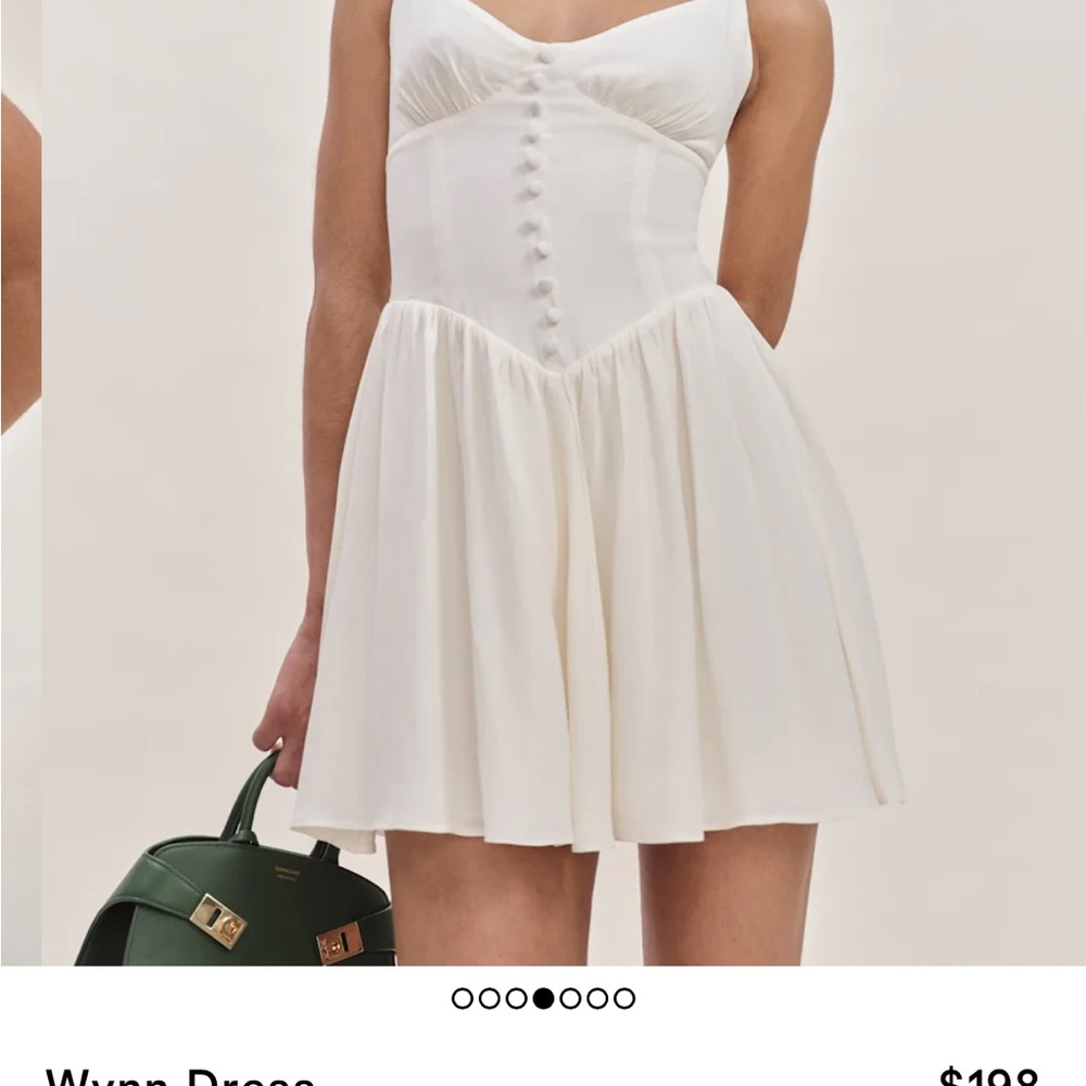 Reformation Cream Button-Front Mini Dress